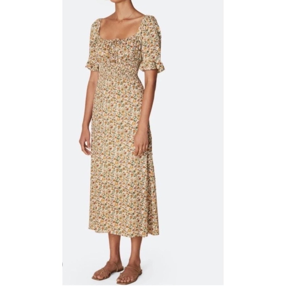 Faithfull The Brand Aurelia Floral Smocked  100% rayon  Size M